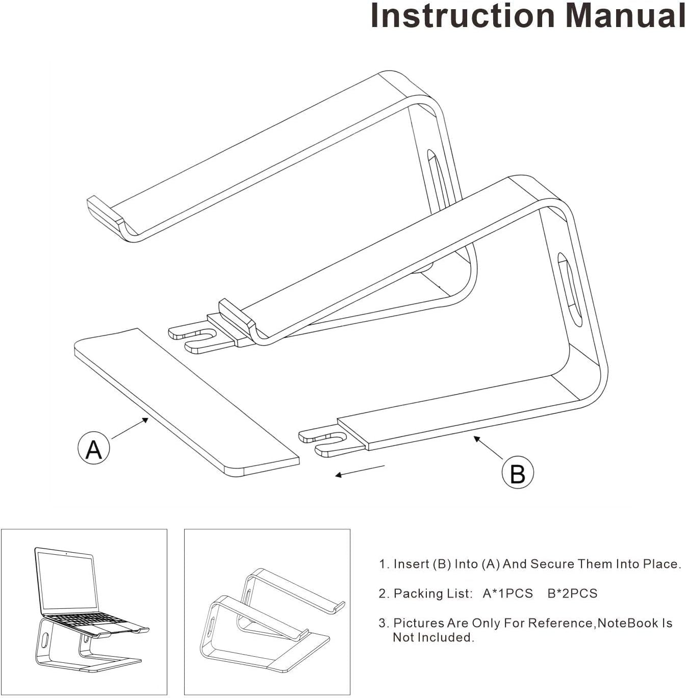 Laptop Stand, Ergonomic Aluminum Laptop Mount Computer Stand, Detachable Laptop Riser,Notebook Holder Stand Compatible with Macbook Pro/Air HP Lenovo Samsung Huawei ,All 10-17.3" Laptops(Rose Gold)