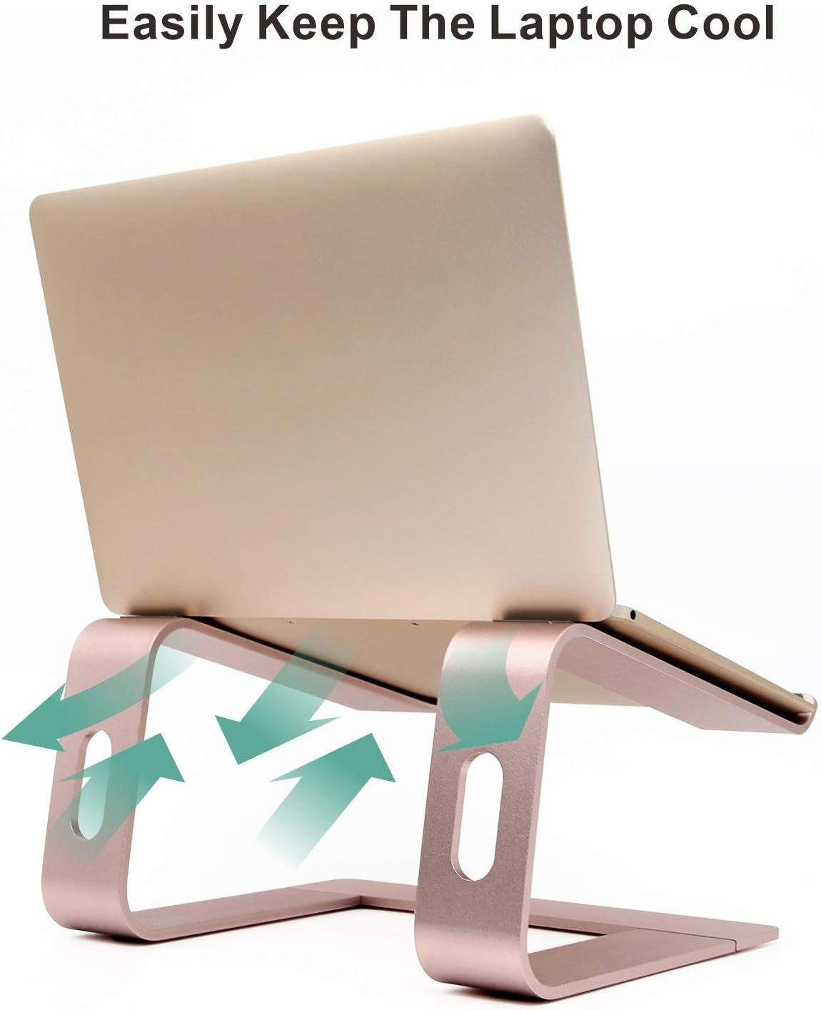 Laptop Stand, Ergonomic Aluminum Laptop Mount Computer Stand, Detachable Laptop Riser，Notebook Holder Stand Compatible with Macbook Pro/Air HP Lenovo Samsung Huawei ，All 10-17.3" Laptops(Rose Gold)