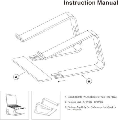 Laptop Stand, Ergonomic Aluminum Laptop Mount Computer Stand, Detachable Laptop Riser，Notebook Holder Stand Compatible with Macbook Pro/Air HP Lenovo Samsung Huawei ，All 10-17.3" Laptops(Rose Gold)